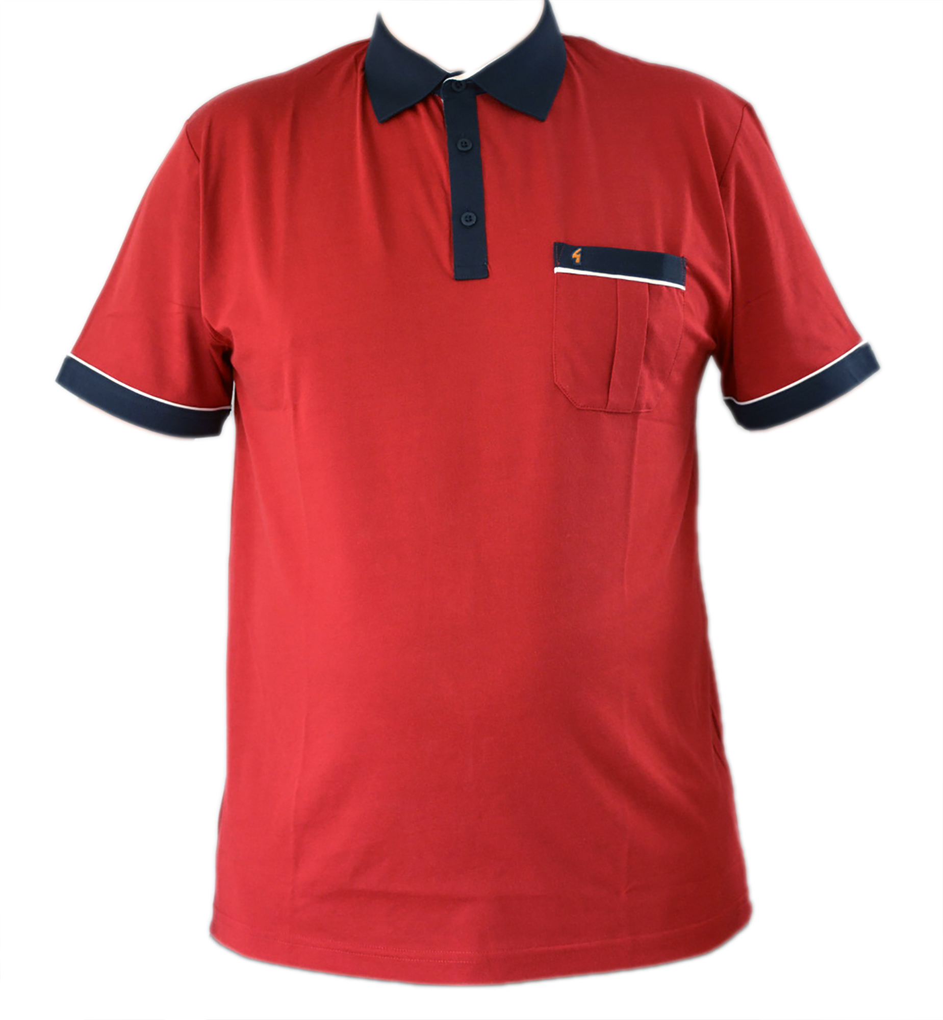 Gabicci - Plain polo shirt with contrast collar sleeve ends collar and breast pocket top
